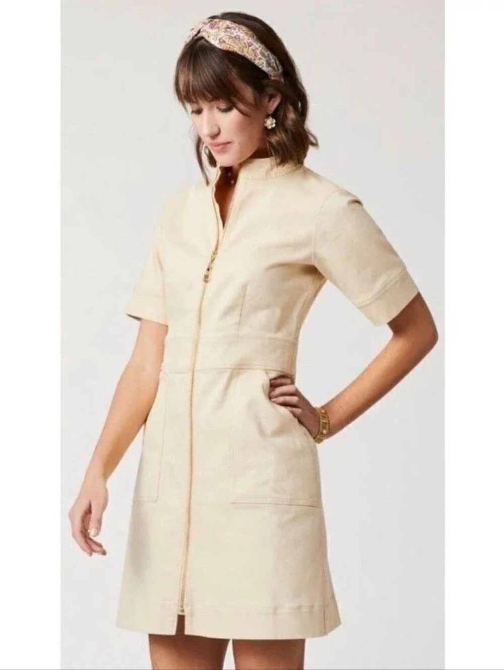 $169 Spartina 449 Nevie Denim Jean Dress Wheat / Cream
